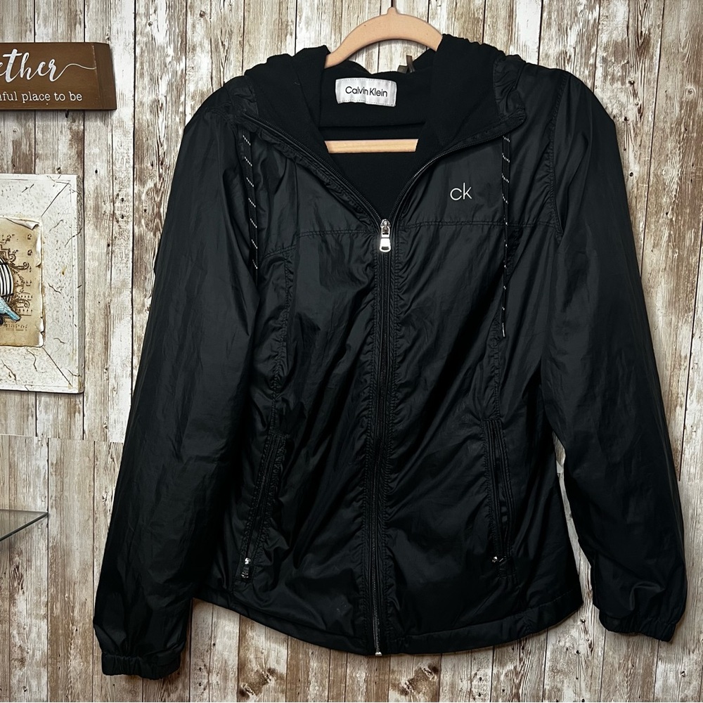 Calvin Klein Women’s Black Hooded Jacket – Size Small